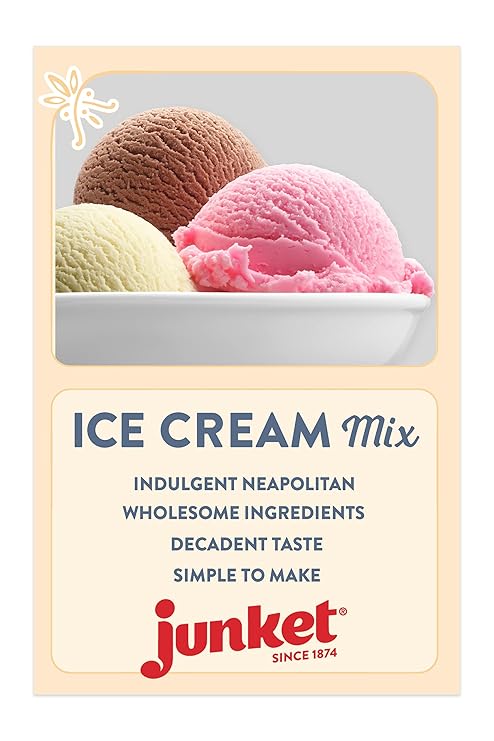 Junket Ice Cream Mix Bundle - 2 Vanilla, 2 Chocolate, 2 Strawberry (6 Total)