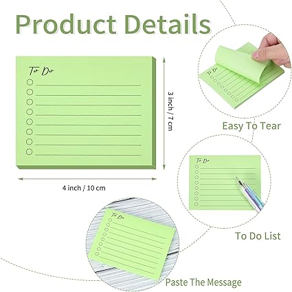 10 Pack Lined Sticky Notes, 3"x4", 500 Sheets, to Do List Notepad, Sticky Notes with Lines, to Do List Planner