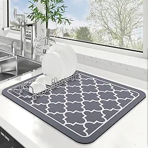 Dish Drying Mat Super Absorbent Drying Mat Large Dish Drying Mats for Kitchen Counter Easy Clean Dish Mat Kitchen Drying Mat