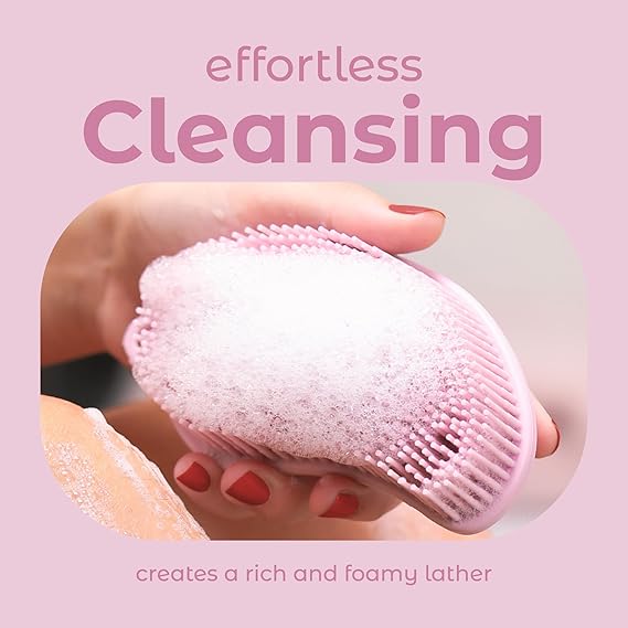 Exfoliating Silicone Body Scrubber Pro 2-in-1 Shower Scrubber for Body, Silicone Loofah and Body