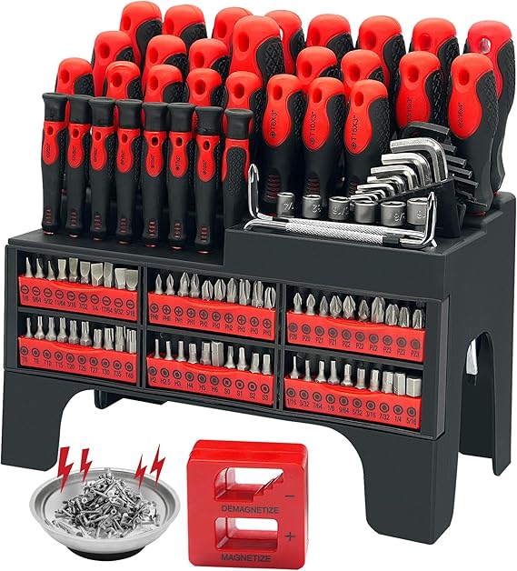 118PCS Magnetic Screwdriver Set, Screwdriver Set with Plastic Racking, Precision Screwdriver, Magnetizer