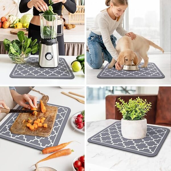 Dish Drying Mat Super Absorbent Drying Mat Large Dish Drying Mats for Kitchen Counter Easy Clean Dish Mat Kitchen Drying Mat