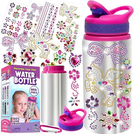 Water Bottle Kits for Girls - 5 6 7 8 Year Old Girl Gifts, Girl Birthday Gift, Arts and Crafts for Kids Ages 6-8 Girls Water Bottles for School Girls Christmas Gifts