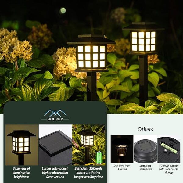 Outdoor Lights,12 Pack Solar Path Lights, Solar Walkway Lights Outdoor, Solar Garden Lights,