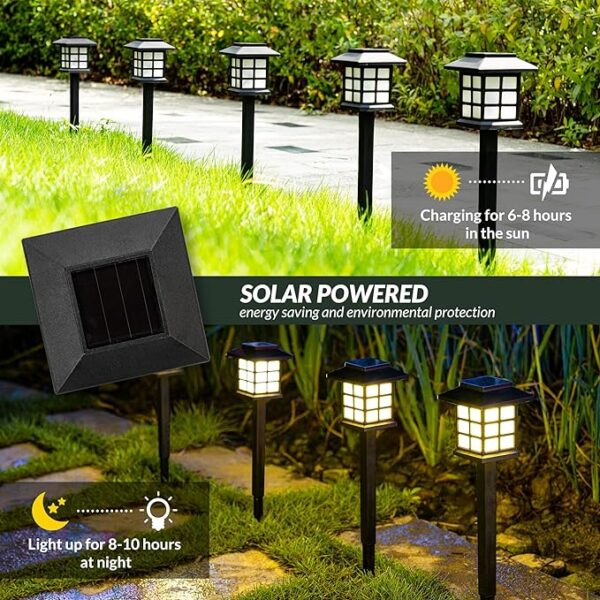 Outdoor Lights,12 Pack Solar Path Lights, Solar Walkway Lights Outdoor, Solar Garden Lights,