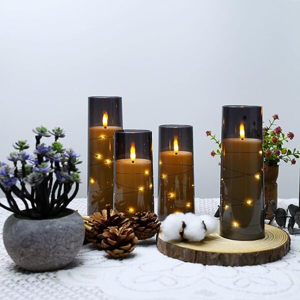 LED Candles with Timer 5 Pc Flickering Flameless Candles for Romantic Ambiance and Home Decoration